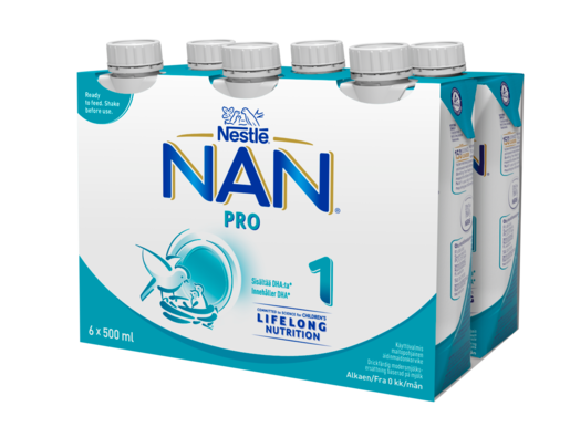 Nestlé Nan Pro 1 maitopohjainen käyttövalmis äidinmaidonkorvike 6x500ml