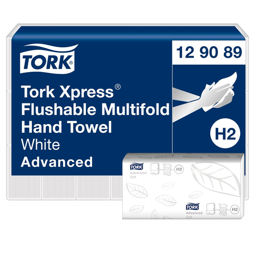 TORK XPRESS HANDDUK FLUSHABLE MULTIFOLD VIT 21X200 2 PLY ADVANCED H2