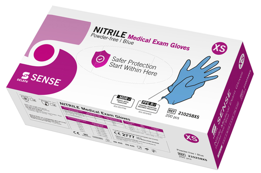 Nitrile gloves SELEFA SENSE 200pcs XS blue powder free