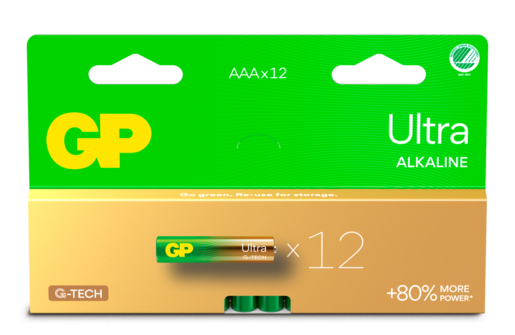 GP Ultra Alkaline batteri AAA 24AU/LR03 12-pack