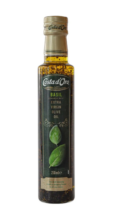 Costa dOro basil flavoured extra virgin olive oil 250ml