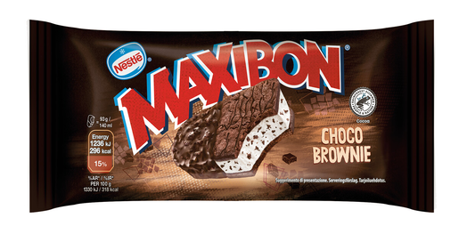 Maxibon choco brownie välipalajäätelö 140ml