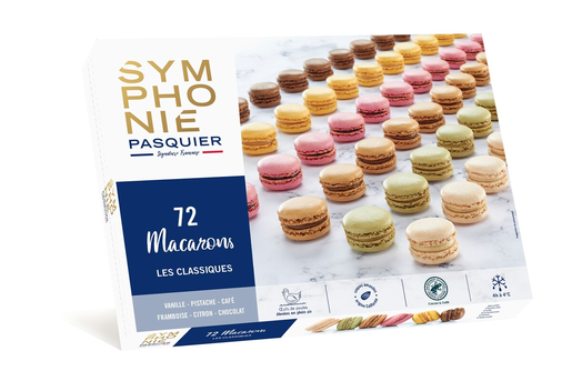 Pasquier mini macarons 72kpl/924g baked, frozen