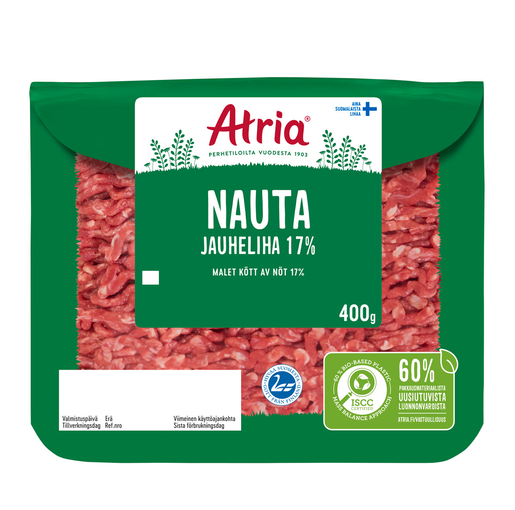 Atria Malet Kött av Nöt 17% 400g