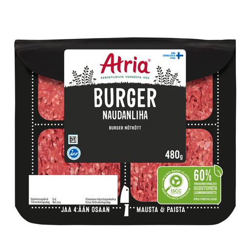 Atria burger nötkött 480g