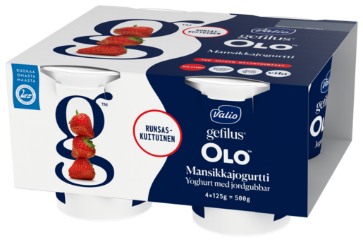 Valio Olo strawberry yoghurt 4x125g lactose free