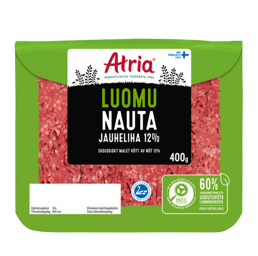 Atria Ekologiskt Malet Kött av Nöt 12% 400g