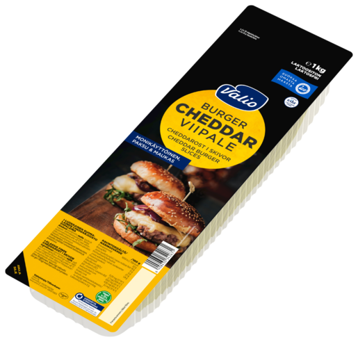 Valio burger slices cheddar cheese 1kg