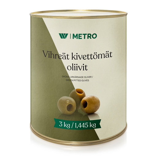 Metro kokonainen kivetön vihreä oliivi 3000/1445g