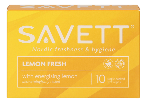 Savett lemon fresh våtservett 10st