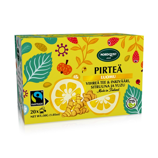 Nordqvist organic Perky ginger&lemonyuzu green tea 20bg Fair Trade