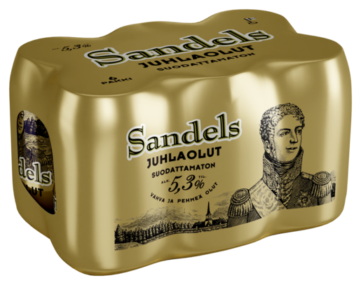 Sandels Festöl ofiltrerat 5,3% 6x0,33l burk