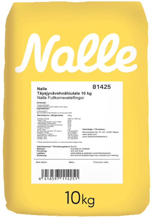 Nalle wholegrain wheat flakes 10kg