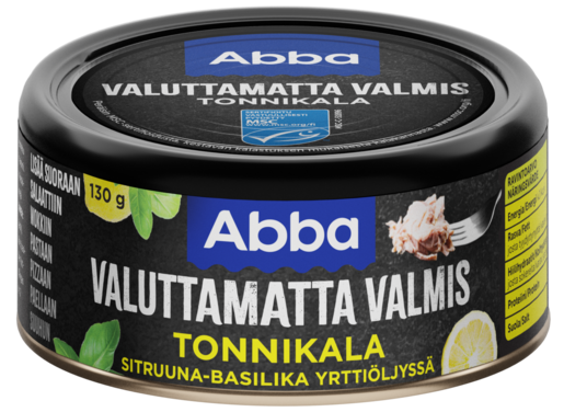 Abba MSC no drain tuna fish flavoured with lemon-basil herb oil 130g