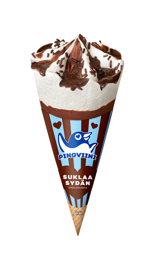 Pingviini chocolade heart ice cream cone 190ml