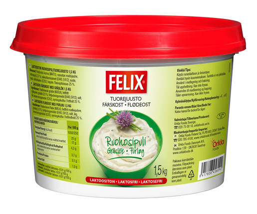 Felix chive cream cheese 1,5kg lactose free
