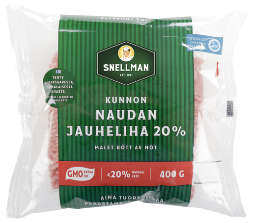 Snellman kunnon naudan jauheliha 20% 400g