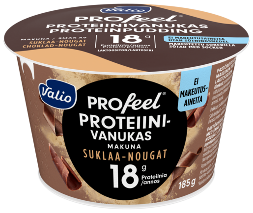 Valio PROfeel chocolate-nougat protein pudding 185g without sweeteners, lactose free