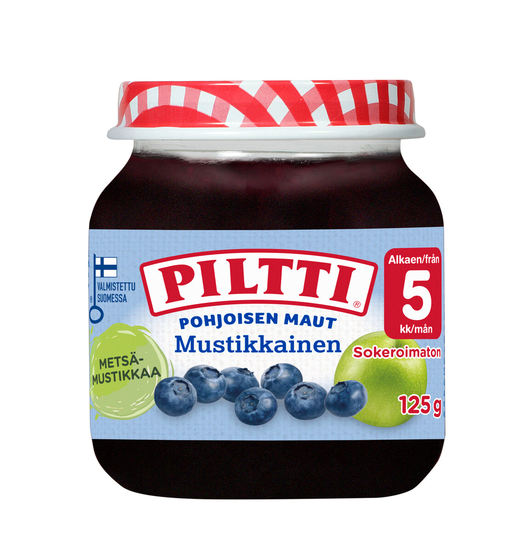 Piltti Pohjoisen maut blueberry berry and fruit puree 5months 125g