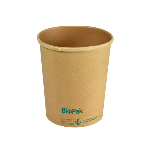 Biopak Ronda Slim brown cardboard/PLA bowl 950ml 117x117x135mm 35pcs