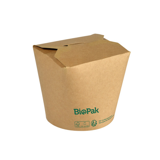 Biopak Ronda Fold bowl brown cardboard/PLA 95x85x93mm 750ml 65pcs