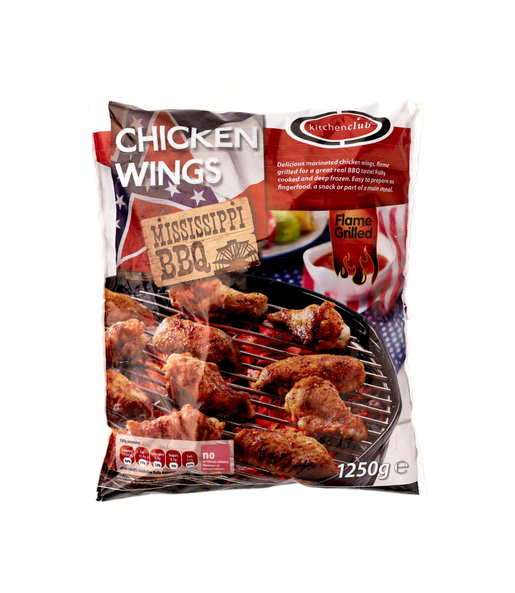 Kitchenclub bbq Mississippi flamed grilled chicken wings 1,25kg frozen