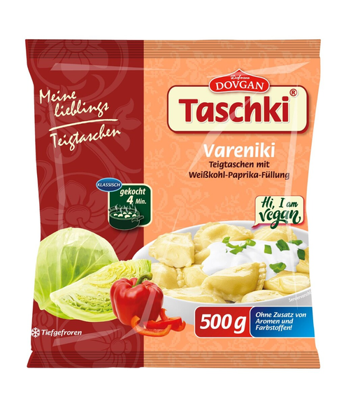 Taschki vegetable dumplings with cabbage and paprika filling 500g frozen