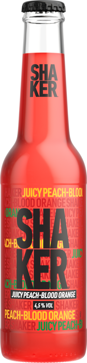 Shaker juicy peach-blood orange juomasekoitus 4,5% 0,275l