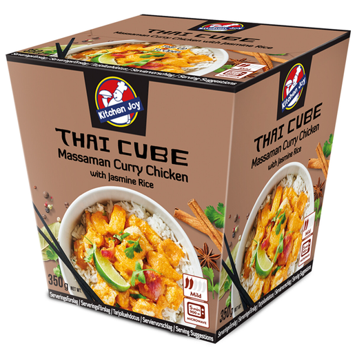 350g Kitchen Joy Thai-Cube Massaman curry kyckling med jasmin ris, djupfryst