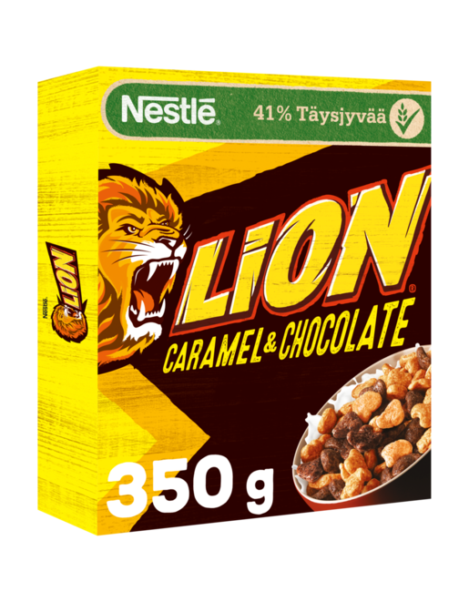 Nestlé Lion suklaan ja toffeen makuisia vehnä-riisimuroja 350g