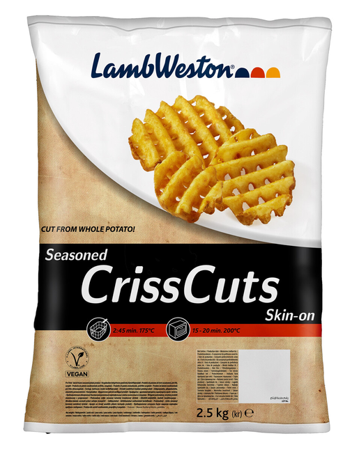 Lamb Weston Seasoned Crisscuts Skin On kryddade potatisräfflor med skal 2,5kg djupfryst