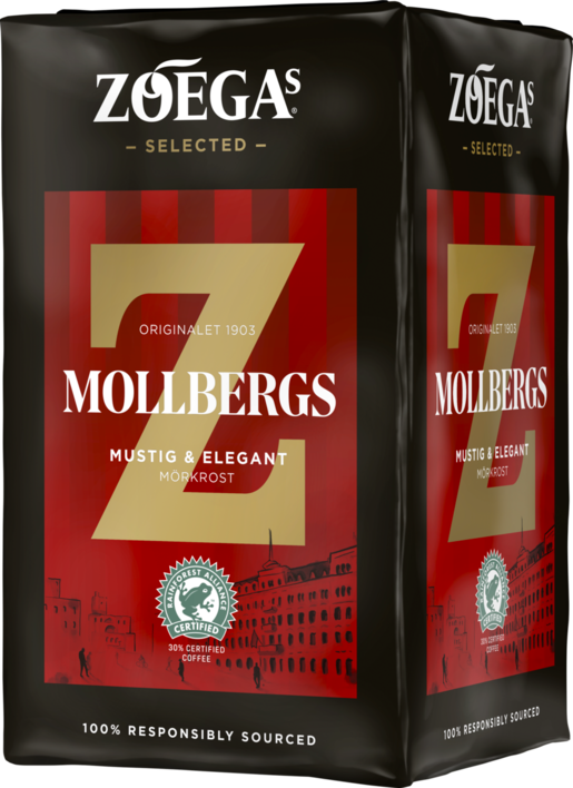 Zoegas Mollbergs dark roasted filter coffee 450g