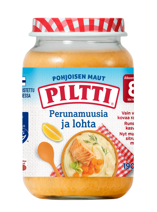 Piltti Pohjoisen maut potatismos med lax barnmat 8mån 190g