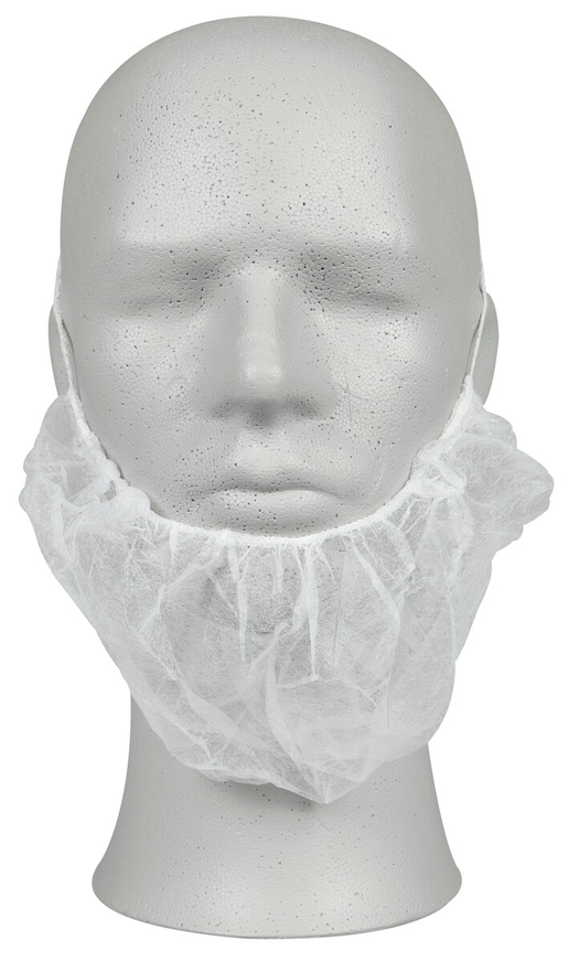 Abena skäggskydd med elastiska band bakom huvudet vit 100st