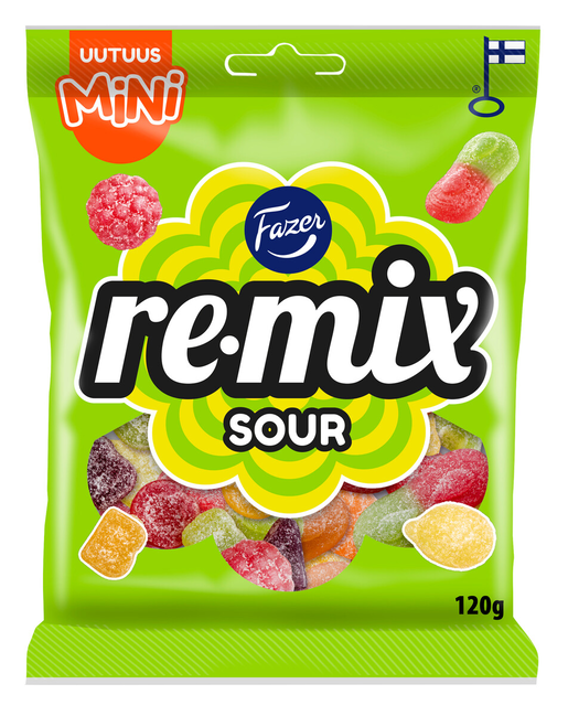 Fazer Remix mini sour karkkipussi 120g