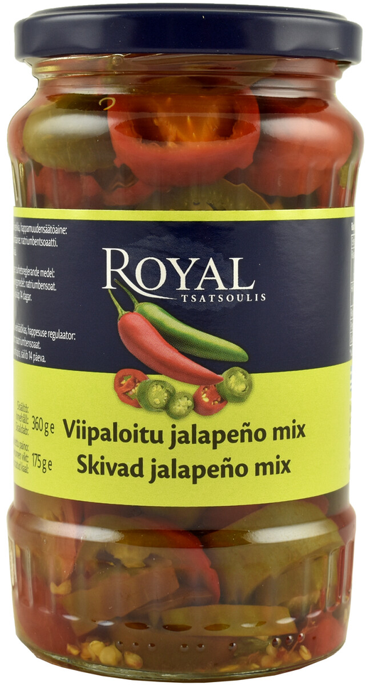 Royal skivad grön och röd jalapeno mix 360/175g