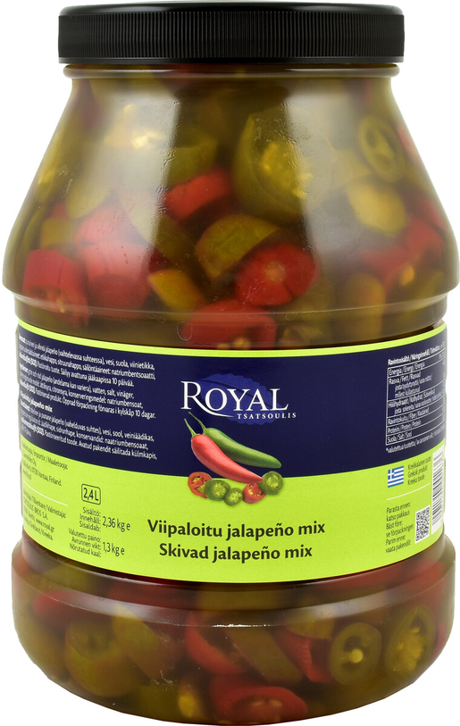 Royal sliced green and red jalapeno mix 2,36/1,3kg