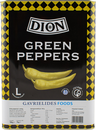 Dion 14/7kg green peppers in brine, size L