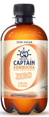 The Gutsy Captain Kombucha Ginger Lemon Zero fermented tea drink 0,4l
