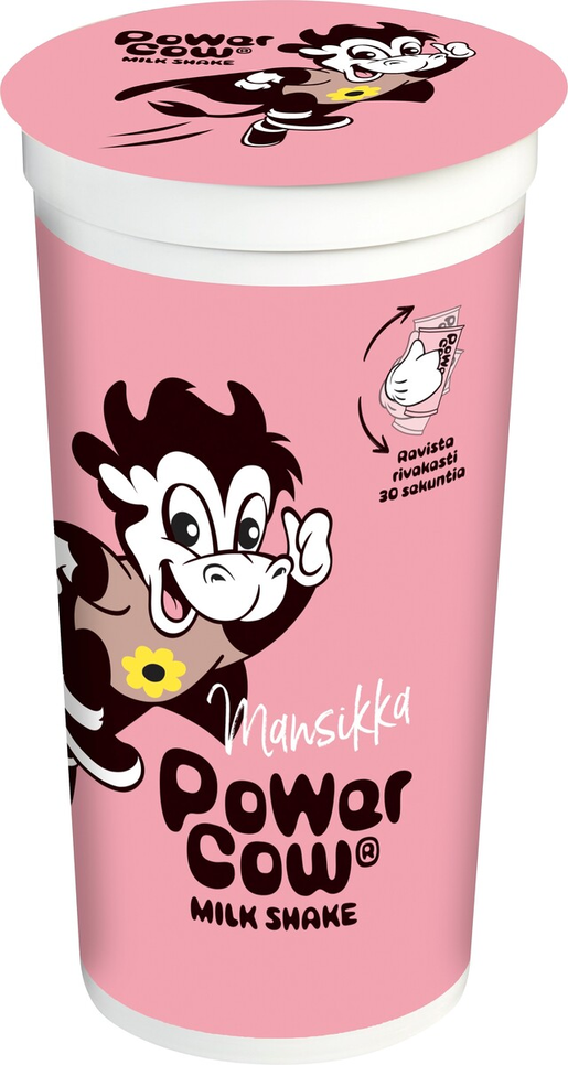 Arla Power Cow jordgubbssmak milkshake 2dl