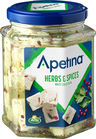 Apetina 265/150g mediterranean white cheese cubes in spiced oil with herbs and spices