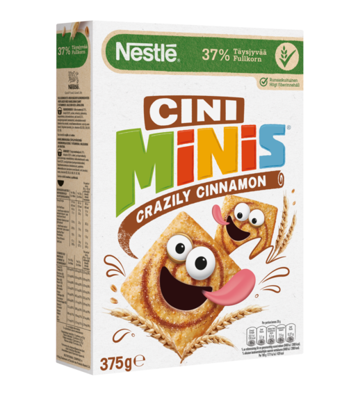 Nestlé Cini Minis kanelinmakuisia täysjyvävehnä-riisimuroja 375g