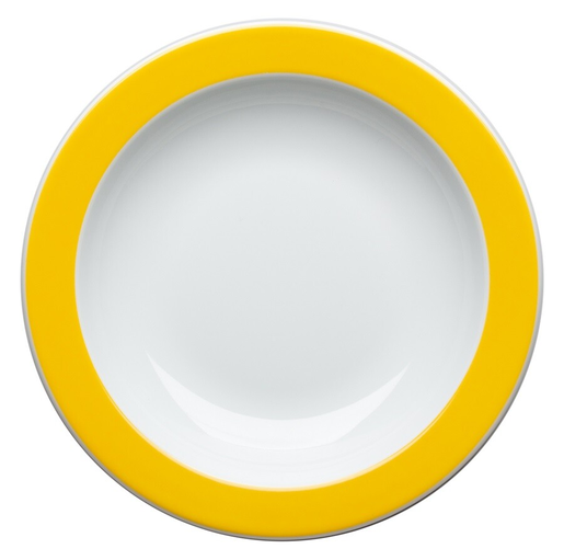 Topi-lautanen syvä ø 22cm 12kpl keltainen reuna