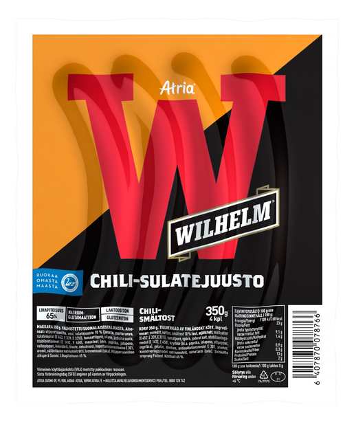 Atria Wilhelm Chili-sulatejuusto 350g