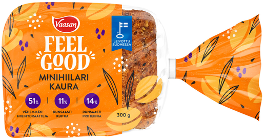Vaasan Feel Good Minihiilari oat bread 6pcs 300g low carb