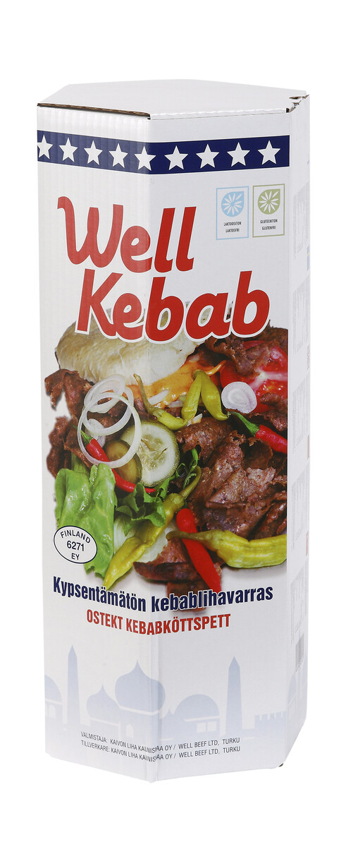 Well Kebab kebab beef meat spit 8,5kg ungrilled
