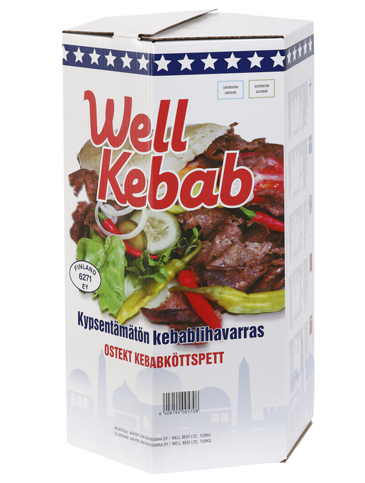 Well Kebab kebabspett av nöt 28kg ostekt