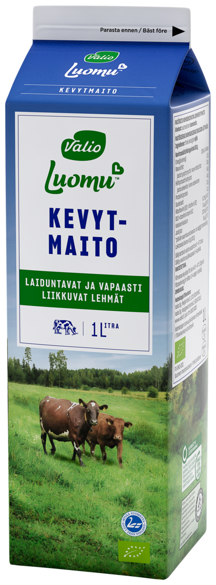 Valio organic milk semi skimmed 1l