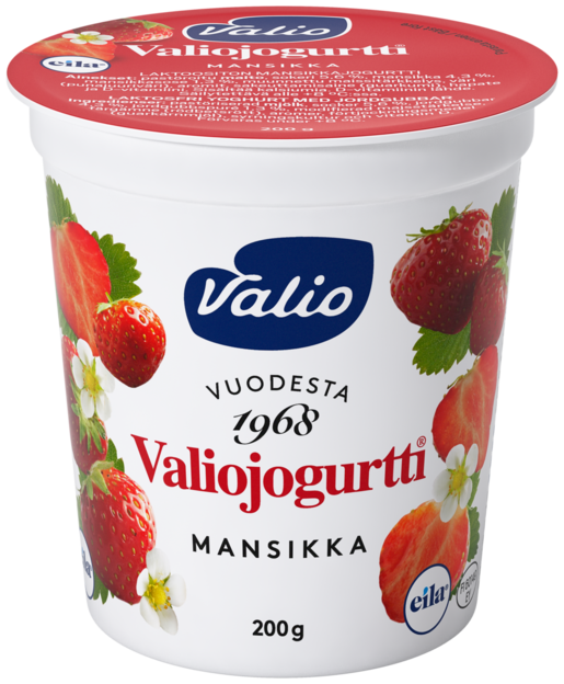 Valio mansikka jogurtti 200g laktoositon