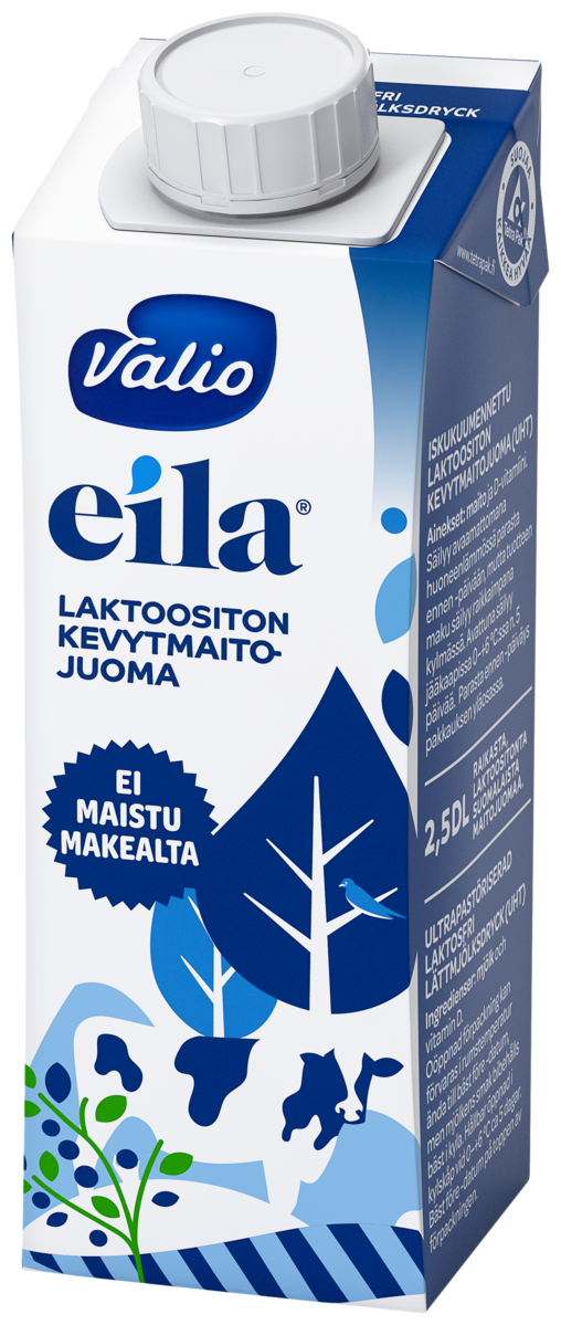 Valio Eila semi skimmed milk drink 2,5dl lactose free, UHT